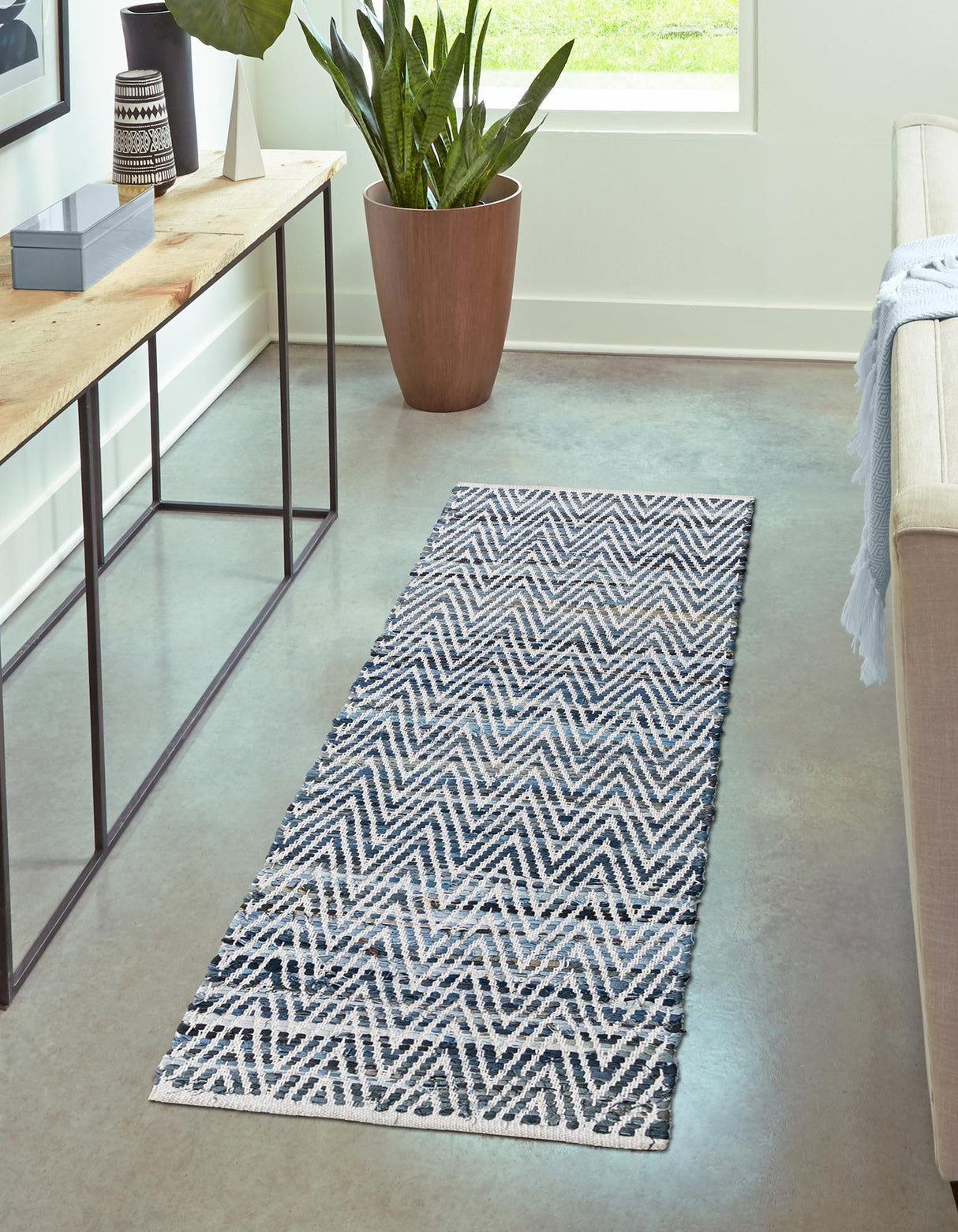 Indian Hand Braided Colorful Cotton Jute Rug