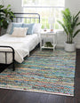 Indian Hand Braided Colorful Cotton Jute Rug