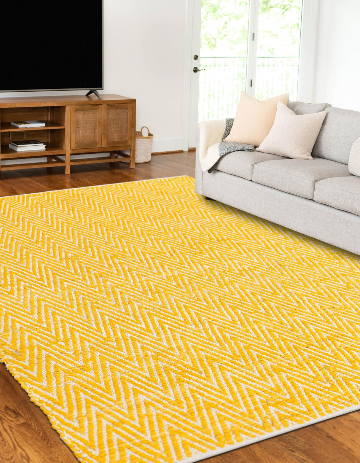Indian Hand Braided Colorful Cotton Jute Rug