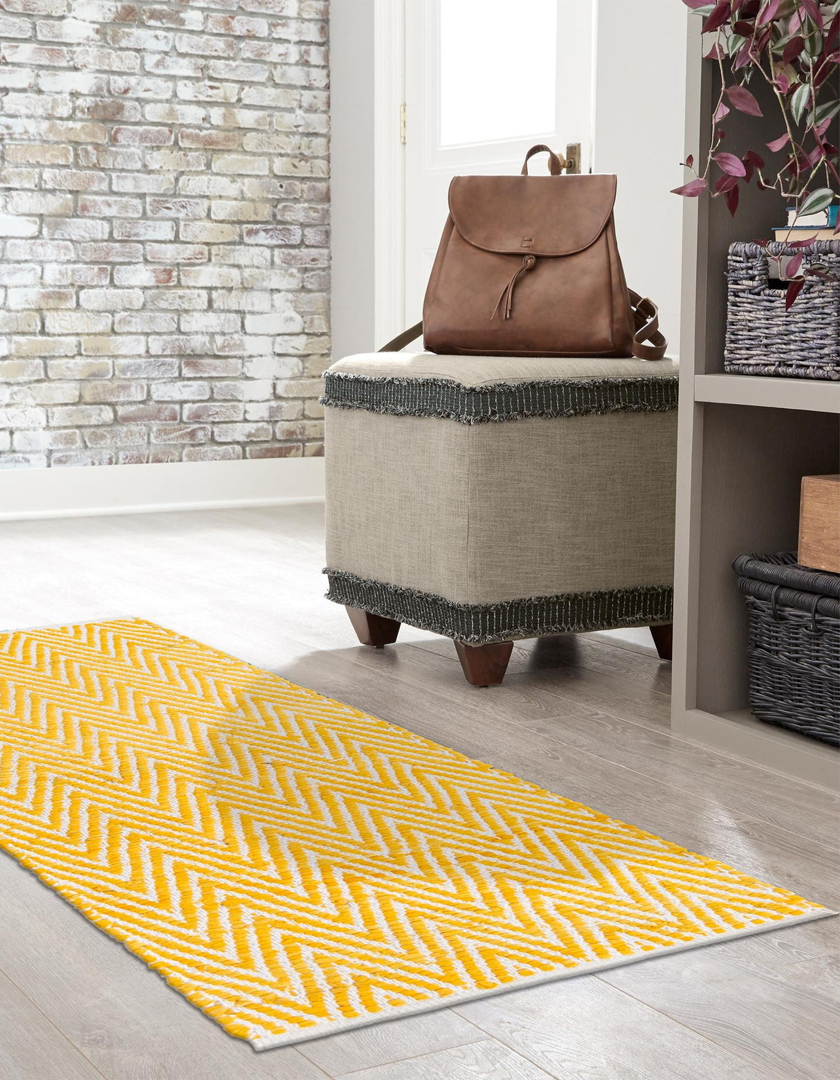 Indian Hand Braided Colorful Cotton Jute Rug