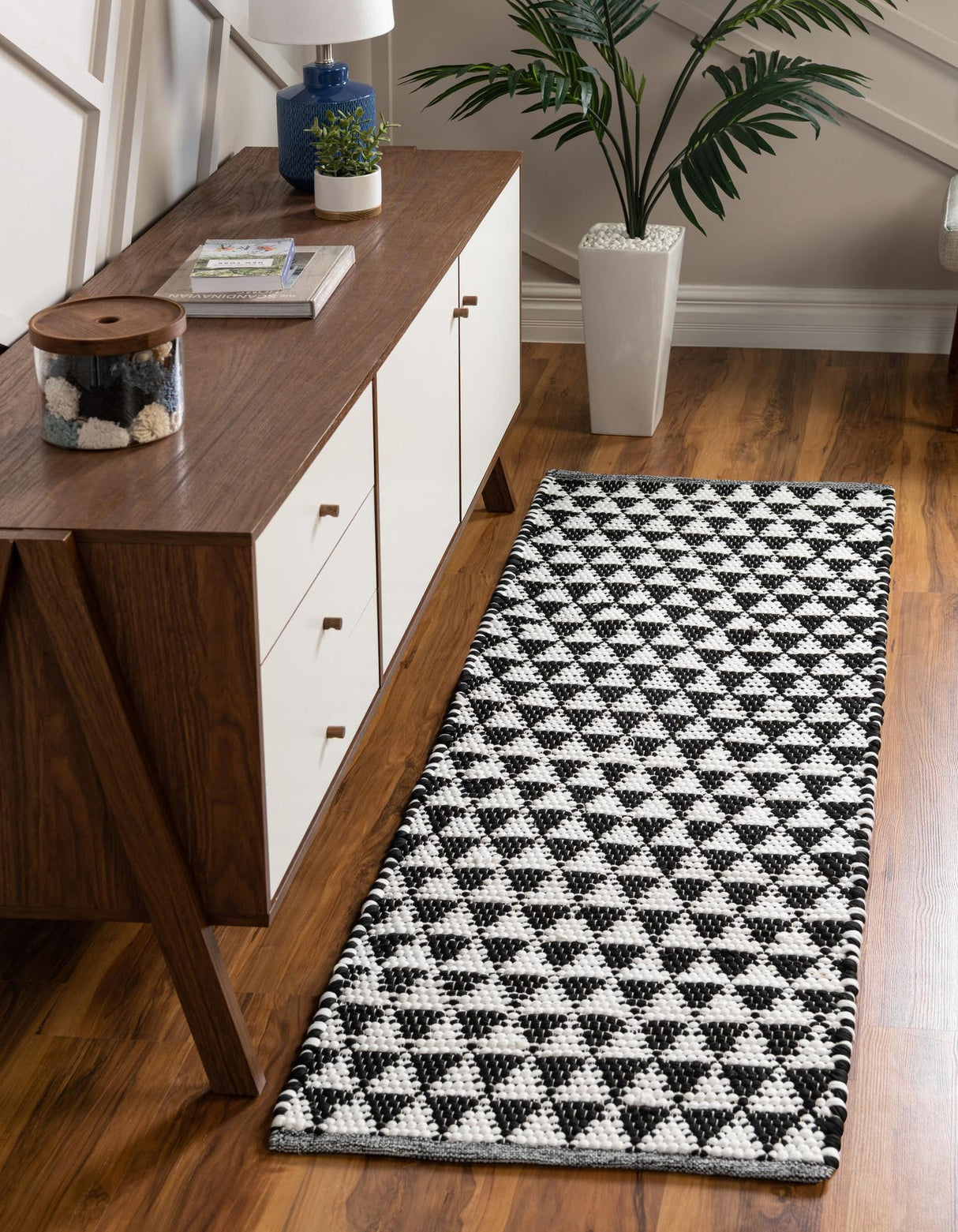 Hand Woven Cotton-Jute Rug, Sustainable Home Décor Rug
