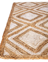 Handwoven denim cotton and jute hearth rug,Hand Braided Jute Table Runner Rug