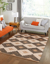 Natural Black Hand Woven Chindi Jute Rug