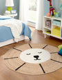 Round Jute Rug for Kids – Hand Braided Natural Rug for Nursery or Bedroom