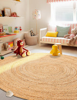 Hand Braided Kids Braided Jute Round Rug