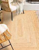 Hand Scallop Braided Jute Rug