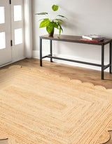 Hand Scallop Braided Jute Rug