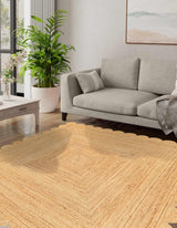 Hand Scallop Braided Jute Rug – Natural Fiber Rug with Decorative Edge