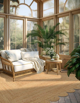 Hand Scallop Braided Jute Rug