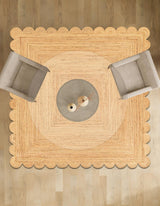Hand Scallop Braided Jute Rug