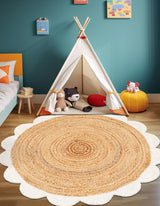 Hand Scallop Braided Jute Rug