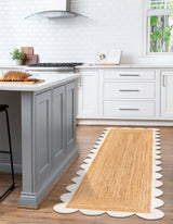 Hand Scallop Braided Jute Rug