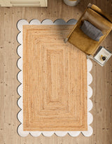 Hand Scallop Braided Jute Rug