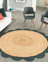 Hand Scallop Braided Jute Rug