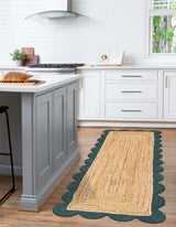 Hand Scallop Braided Jute Rug
