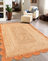 Hand Scallop Braided Jute Rug