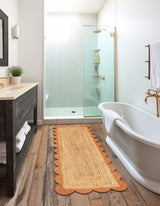 Hand Scallop Braided Jute Rug