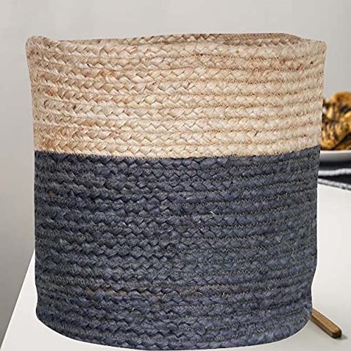 Handwowen Jute Planter Pots/Storage Basket with Handle, Multi-Purpose Storage Bag