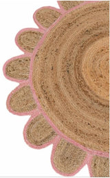 Natural Scalloped With Border Jute Rugs