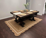 Unique Design Braided Handmade Scalloped Jute Rug