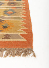 Boho Dhurrie Rug – Handmade Yellow Multicolor Wool Jute Rug for Modern Homes