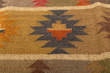 Dhurrie Rugs, Yellow With Multicolor Handmade Wool Jute Rug, Home Decor