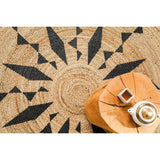 Boho Round Jute Rug – Hand-Braided Natural Fiber Floor Accent