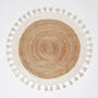 Eco-Friendly Round Jute Rug – Boho Style Fringed Natural Area Rug