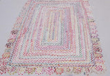 White Hand Woven Scalloped Cotton Rugs Washable  Best Gift For Home Decor