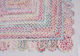 White Hand Woven Scalloped Cotton Rugs Washable  Best Gift For Home Decor