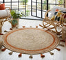 Round Fringes Natural Jute Rugs