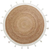 Round Fringes Natural Jute Rugs
