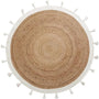 Eco-Friendly Round Jute Rug – Boho Style Fringed Natural Area Rug