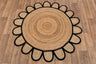 Natural Scalloped With Border Jute Rugs