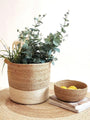 Handwowen Jute Planter Pots/Storage Basket with Handle, Multi-Purpose Storage Bag