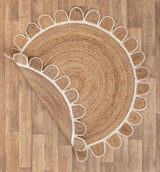 Natural Scalloped With Border Jute Rugs