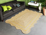 Unique Design Braided Handmade Scalloped Jute Rug