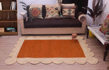 Scalloped Unique Area rugs for living room