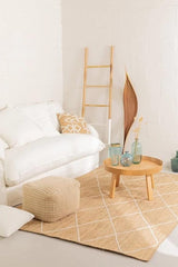 Natural Jute Hand Braided Bohemian Jute Colorful Area Rugs