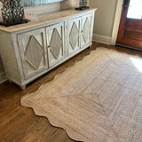 Unique Design Braided Handmade Scalloped Jute Rug