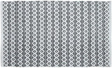 Cotton Rugs For Living Room Zig Zag Pattern Handmade Reversible Grey White Border Rug