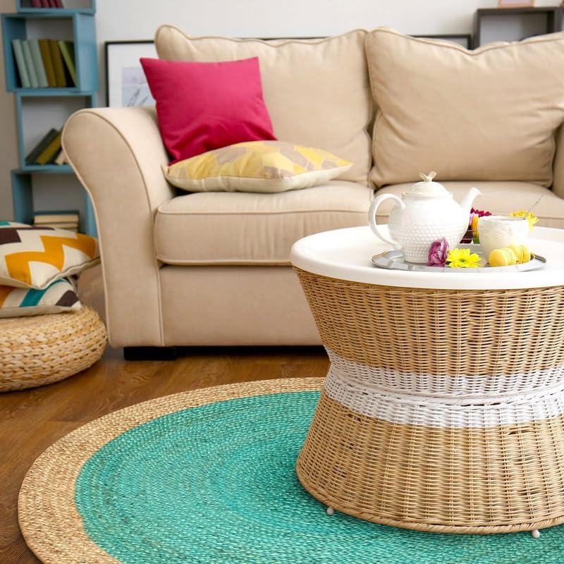 Round Carpet Rug Hand Braided Jute Area Rug