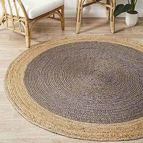Grey with Beige Border Natural Fiber Rugs