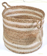 Handwowen Jute Planter Pots/Storage Basket with Handle, Multi-Purpose Storage Bag
