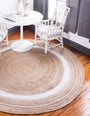 Boho Round Area Rug – Hand Braided Carpet for Living Room Interior Styling