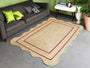 Natural Jute Scalloped Rug – Handmade Braided Rug with Boho Design