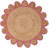 Handwoven Natural Jute Rug – Scalloped Design with Stylish Border