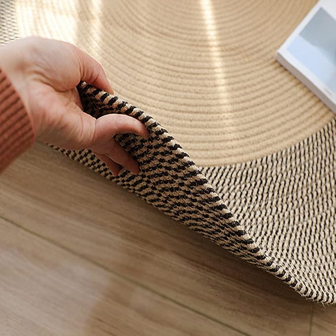 Hand Woven Round Area Rugs Living Room Bedroom Study Computer Chair