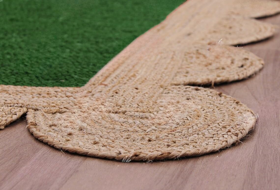 Scalloped Unique Area rugs for living room