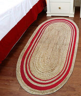 Red with Beige Border Natural Jute Rugs
